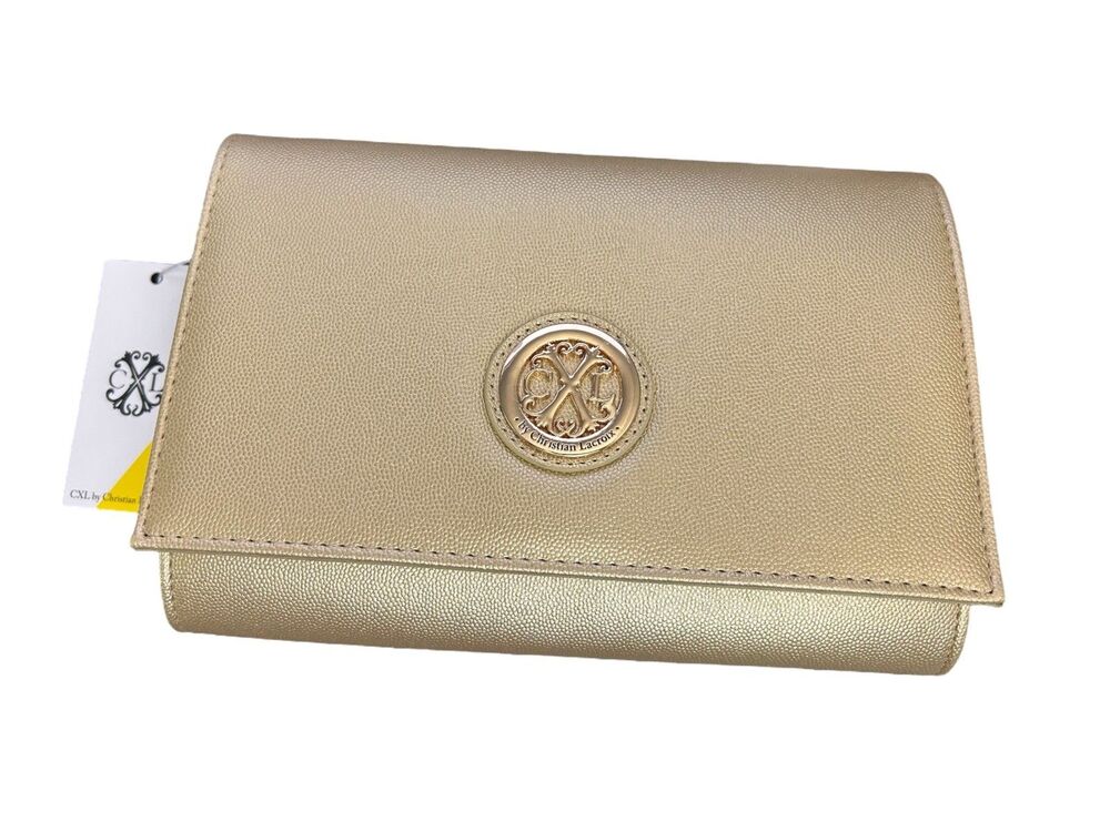 CXL By Christian Lacroix Gold Clutch With Detachable Chain New Small Bag